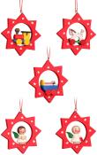 Christian Ulbricht Ornament - Assorted Stars with toys - set 6                                                                                                                                          