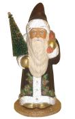 Schaller Paper Mache Candy Container - Santa in Brown Pine Cone Coat                                                                                                                                    