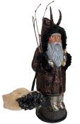Schaller Paper Mache Candy Container - Krampus With a Bag of Coal                                                                                                                                       
