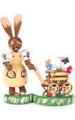Dregeno Easter Figure - Bunny Lady With Flower Cart                                                                                                                                                     