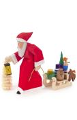 Dregeno Figure - Hand Carved Santa With Sled and Tree                                                                                                                                                   
