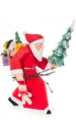 Dregeno Figure - Carved Santa With Tree & Gifts                                                                                                                                                         