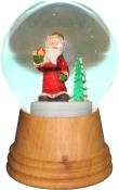Perzy Snowglobe - Medium Santa with Tree with wooden base                                                                                                                                               
