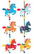 Graupner Ornament - Assorted Carousel Horses, Set of 6                                                                                                                                                  