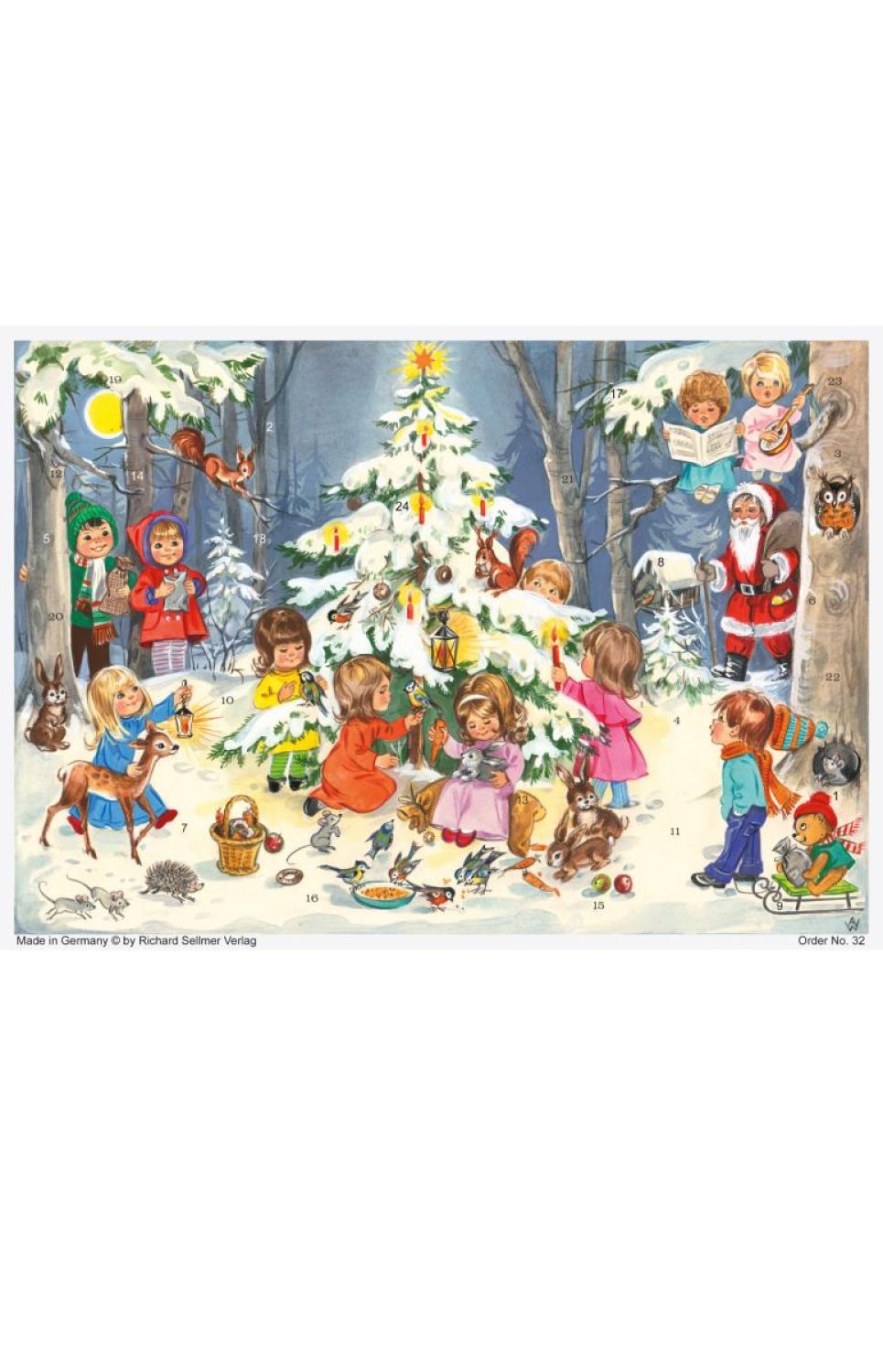Sellmer Advent  - Woodland Tree Scene with Children Playing                                                                                                                                             