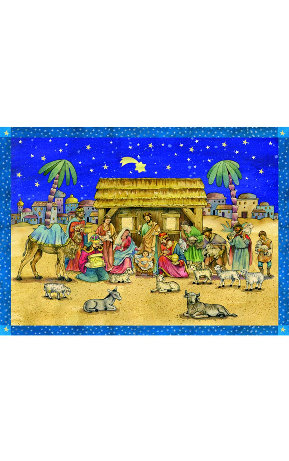 Sellmer Advent - Large Blue Nativity                                                                                                                                                                    