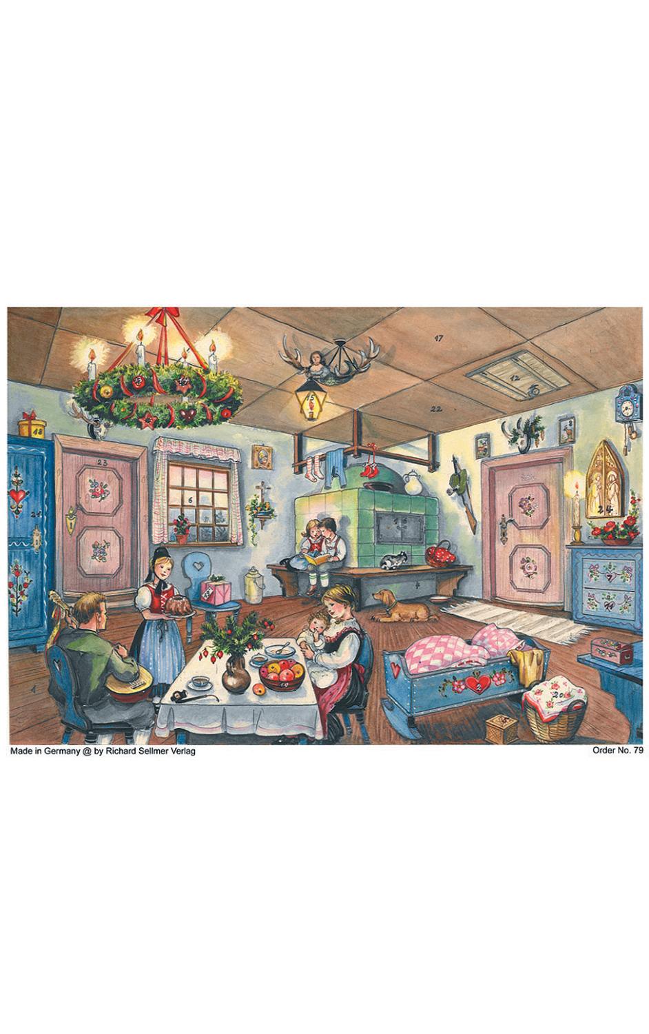 Sellmer Advent Calendar - Family Farmhouse Scene                                                                                                                                                        