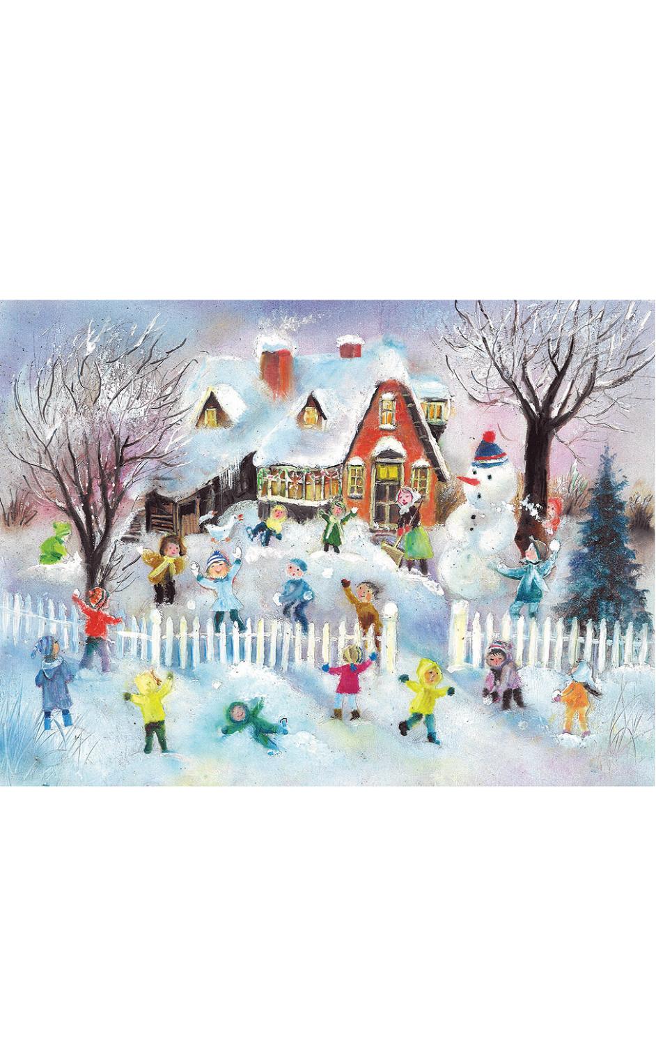 Sellmer Advent - Children Playing in Snow                                                                                                                                                               