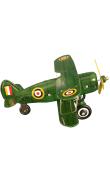Collectible Tin Toy - Green \Curtis\ biplane                                                                                                                                                            
