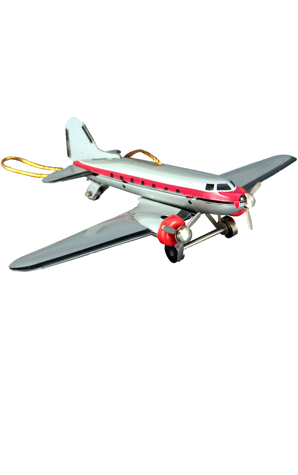Alexander Taron Collectible Retro DC-3 Tin Airplane Ornament NIB